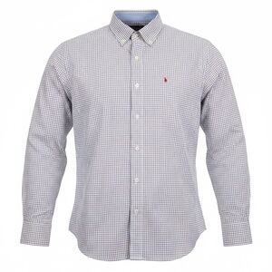 Izod Mens Shirt Long Sleeve Pocket Premium Essentials RWB Plaid Cotton Size L